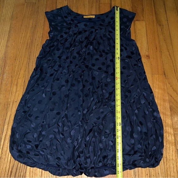003 Alice + Olivia navy polka dot silk bubble dress - Picture 5 of 7